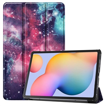 Tri-Fold Series Samsung Galaxy Tab S6 Lite Folio Case - Sterrenstelsel