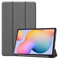 Tri-Fold Series Samsung Galaxy Tab S6 Lite Folio Case - Grijs