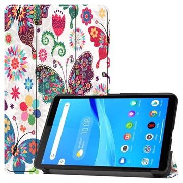 Tri-Fold Series Lenovo Tab M7 Folio Hoesje - Vlinders / Bloemen