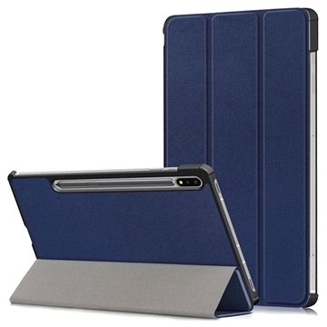 Tri-Fold Series Samsung Galaxy Tab S7 FE Smart Folio Case - Blauw