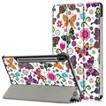 Tri-Fold Series Samsung Galaxy Tab S7 FE Smart Folio Case - Vlinders / Bloemen