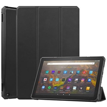 Tri-Fold Series Amazon Fire HD 10 (2021) Smart Folio Hoesje - Zwart