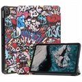 Tri-Fold Series Nokia T20 Smart Folio Hoesje - Graffiti