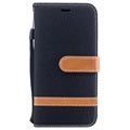 iPhone X / iPhone XS Two-Tone Jeans Portemonnee Case
