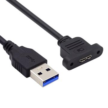 U3-083-AM 50cm Type-A USB 3.0 Man naar Micro 3.0 Type-B Female Converter 5Gbps Schroefmontage Type Verlengkabel