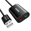 UGREEN 30724 USB Audio Adapter Externe Stereo Audio Geluidskaart met 3,5mm Koptelefoon Microfoonaansluiting voor Windows Mac Linux PC Laptop PS5