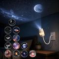 USB Galaxy-projector-nachtlampje – 13 sterrenschijfjes, flexibel zwanenhalsontwerp van 360 – wit