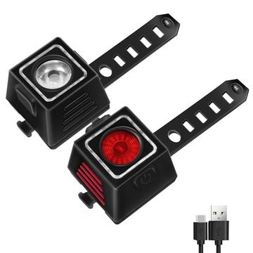 USB Oplaadbare Fietsverlichting Set Super Heldere Front Koplamp en Achterlicht Fietstoebehoren voor \'s Nachts Rijden Fietsen