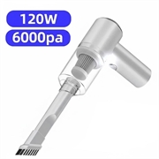 USB Oplaadbare Snoerloze Auto Stofzuiger 6000Pa - Wit