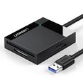 Ugreen 4-in-1 USB 3.0-geheugenkaartlezer - SD/CF/microSD/MS - Zwart