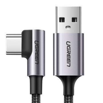 Ugreen haakse USB-A naar USB-C kabel - 2m, 3A - Grijs