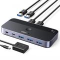 Ugreen USB 3.0 2-in-4 schakelaar 2x USB-A in, 3x USB-A + 1x USB-C uit - Zwart
