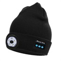 Unisex Gebreide Bluetooth Beanie Muts met LED Licht - Zwart