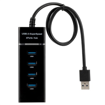 Universele 4-Poorts SuperSpeed USB 3.0 Hub - Zwart