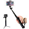 Universele Uitschuifbare Selfie Stick & Bluetooth Camera Sluiter H611 - Zwart