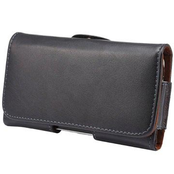 Universele Horizontale Lederen Holster Case - Zwart