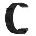 Universele nylon klittenbandriem voor smartwatches, 20mm - zwart