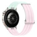 Universele nylon horlogeband met snelkoppeling en Magic Tape, 18mm - cyaan / roze