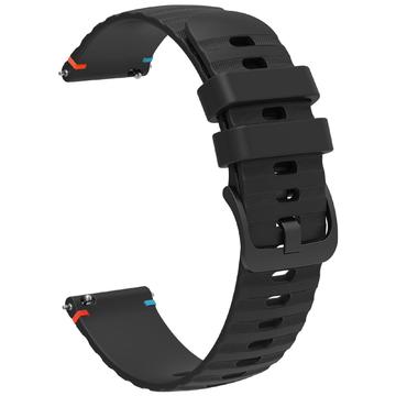 Universele Smartwatch Siliconen Band - 18mm - Zwart