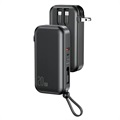 Usams US-CD172 PB63 Powerbank met 3-in-1 Kabel - 1000mAh - Zwart