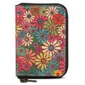 V16 Magnetische Kaarthouder met Ritssluiting - MagSafe Compatibel - Kleurrijke Bloemen