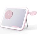 V22 3-in-1 MagSafe draadloze oplader met LED make-upspiegel, nachtlampje - Roze