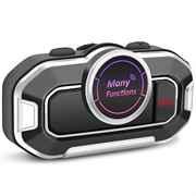 V9 motorhelm/Bluetooth 5.0-headset - FM-radio, dubbele microfoons, automatisch beantwoorden - zwart