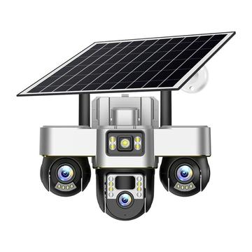 VTS30 V380pro Solar beveiligingscamera met drie lenzen - EU-stekker