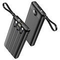 Veger C10 Powerbank m/ Lightning, USB-C, USB, MicroUSB Kabel - 10000mAh