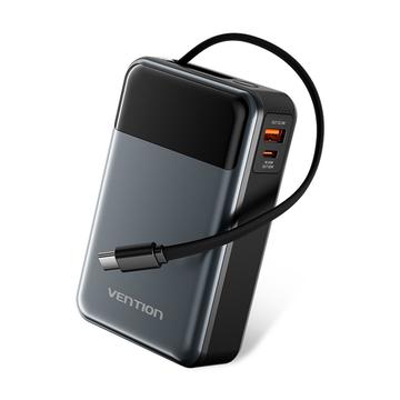 Vention FHYB0 20000mAh Power Bank met geïntegreerde USB-C kabel - 65W