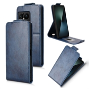 Sony Xperia 1 VIII Verticale Flip Hoesje met Standaard - Donkerblauw