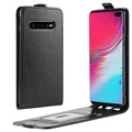 Samsung Galaxy S10 5G Verticale Flip Hoesje met Creditcardvak - Zwart