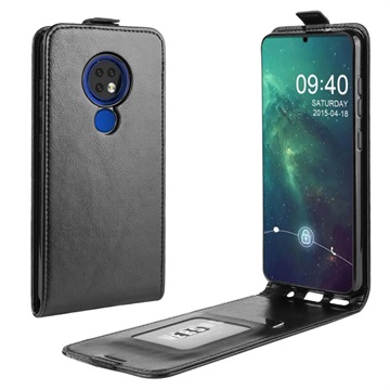 Nokia 6.2/7.2 Verticale Flip Hoesje met Creditcardvak - Zwart