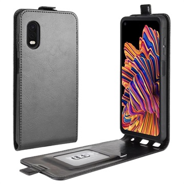 Samsung Galaxy Xcover Pro Verticale Flip Hoesje met Creditcardvak - Zwart