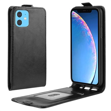 iPhone 11 Verticale Flip Hoesje met Creditcardvak - Zwart