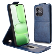 Honor 600 Lite Verticale Flip Hoesje met Standaard - Donkerblauw