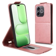 Honor 600 Lite Verticale Flip Hoesje met standaard - Roségoud