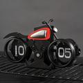 Vintage Motorfiets Mechanische Klap Bureauklok - Zwart / Rood