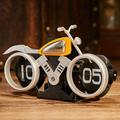 Vintage Motorfiets Mechanische Klap Bureauklok - Zilver / Oranje