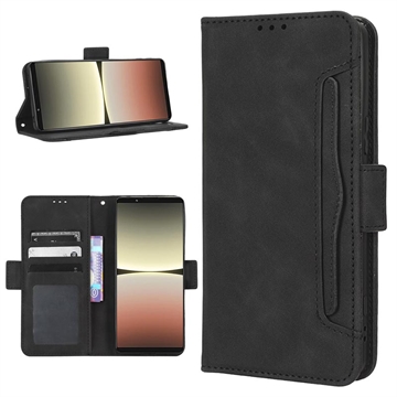 Vintage Series Sony Xperia 5 IV Wallet Hoesje met Kaarthouder - Zwart