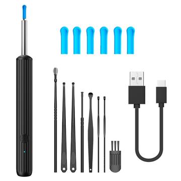 Visuele Oor Cleaning Endoscoop met LED-lampje - Zwart