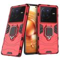 Vivo X80 Pro Hybrid Hoesje met Ring Houder - Rood