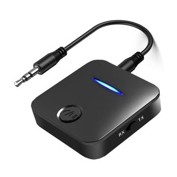 WB5 2-in-1 Bluetooth 5.0 Bluetooth Zender & Ontvanger voor TV, PC, Auto - Zwart