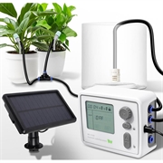 WD-01GD slim bewateringssysteem voor planten op zonne-energie - dubbele pomp, timer, verstelbare druppelpijltjes
