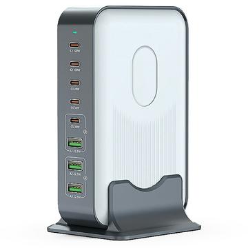 WLX-F8B GaN 8-poorts desktop oplaadstation voor laptops, tablets en telefoons - 200W