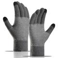 WM 1 paar Unisex gebreide warme handschoenen Touch Screen Stretchy wanten Knit Voering Handschoenen - Grijs