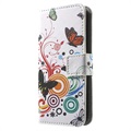 iPhone 5 / 5S / SE Wallet Hoesje - Vlinders / Cirkels