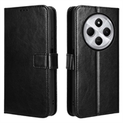Xiaomi Redmi 14C/14R/Poco C75 Portemonnee Hoesje met Magnetische Sluiting - Zwart