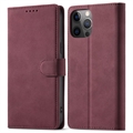 iPhone 13 Pro Max Portemonnee Hoesje met Standaard - Wijnrood