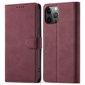 iPhone 13 Pro Max Portemonnee Hoesje met Standaard - Wijnrood